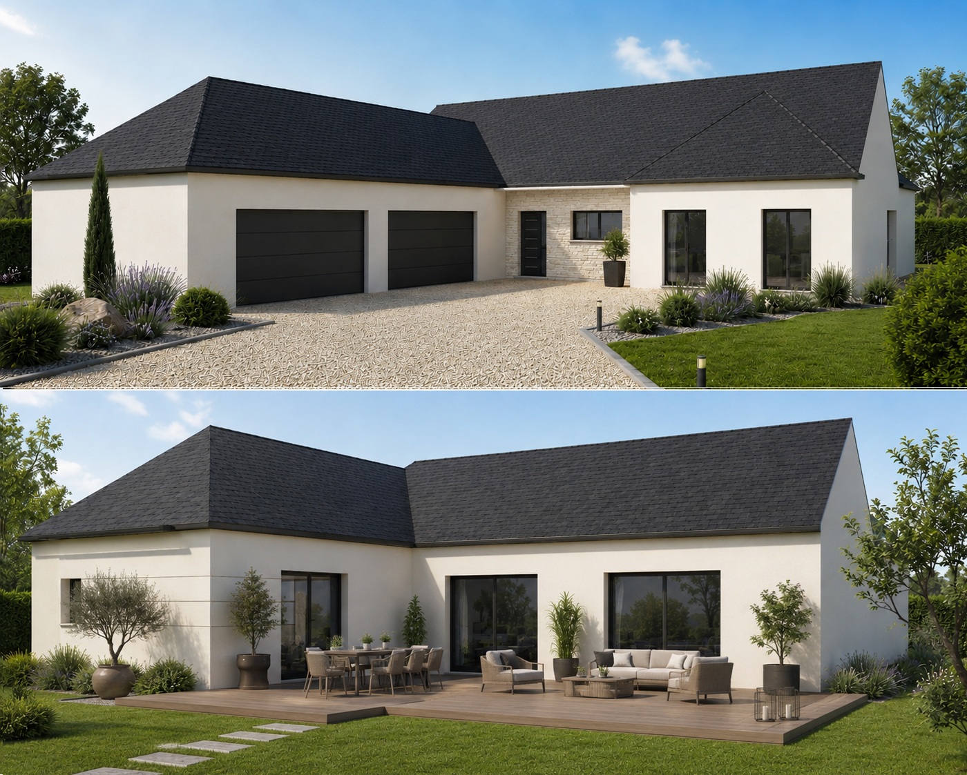 Vue 3D projet maison Lambert et Doisneau